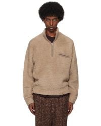 AURALEE - Merino Wool Boa Knit Half Zip Sweater - Lyst