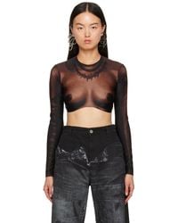 Jean Paul Gaultier - Brown Graphic Long Sleeve T-shirt - Lyst