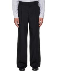 Ami Paris - Pantalon Ample Noir En Laine Vierge À Taille Basse - Lyst