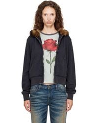 Acne Studios - Shearling Zip Hoodie - Lyst