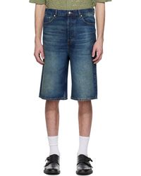 HUGO - Logo Patch Denim Shorts - Lyst