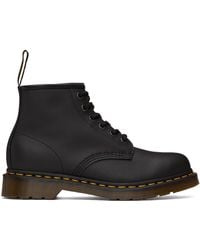 Dr. Martens - Black 101 Yellow Stitch Ankle Boots - Lyst
