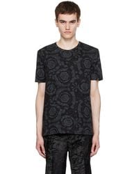 Versace - T-shirt noir à motif baroque - Lyst