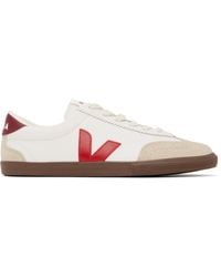 Veja - Baskets Volley Blanc Et Rouge En Cuir - Lyst
