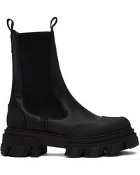 Ganni - Stitch Cleated Mid Chelsea Boots - Lyst