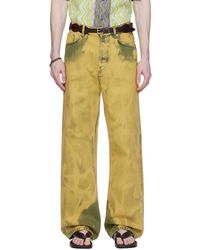 Dries Van Noten - Green Garment-dyed Jeans - Lyst