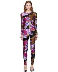 Versace - Purple & Brown Chain Couture Jumpsuit - Lyst