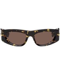 Bottega Veneta - Tortoiseshell Classic Oval Sunglasses - Lyst