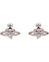 Vivienne Westwood - Boucles D'Oreilles À Cœur Et À Cristaux - Lyst
