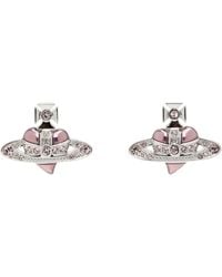 Vivienne Westwood - New Diamante Heart Earrings - Lyst