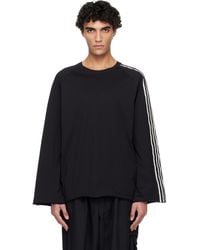 Y-3 - Raw Edge 3-stripes Long Sleeve T-shirt - Lyst