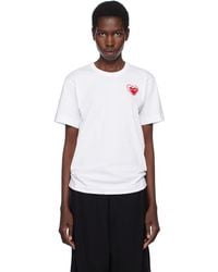 COMME DES GARÇONS PLAY - Metal Stone Emblem Heart T-Shirt - Lyst