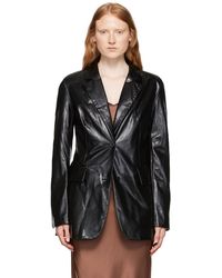 Stand Studio - Galilea Faux-leather Blazer - Lyst