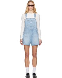 Levi's - Salopette Utilitaire Courte Bleue En Denim - Lyst