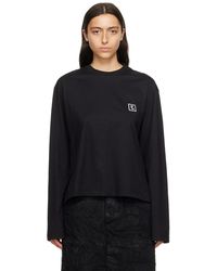 WOOYOUNGMI - Black Embroidered Long Sleeve T-shirt - Lyst