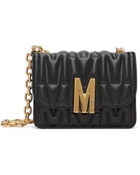 Moschino - Black Quilted 'm' Shoulder Bag - Lyst