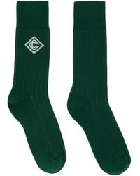 Casablancabrand - Green Monogram Logo Socks - Lyst