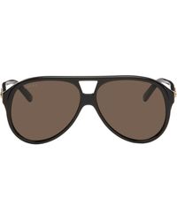 Gucci - Lunettes de soleil aviateur noires - Lyst