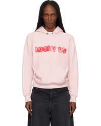 KENZO - Pull À Capuche Rose À Texte - Lyst