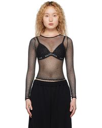Balenciaga - Black Crystal Long Sleeve T-shirt - Lyst