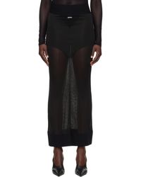 Jean Paul Gaultier - Jupe Longue Noire En Tricot À Logo - Lyst