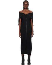 MM6 by Maison Martin Margiela - Robe midi en tricot côtelé à fermeture éclair - Lyst