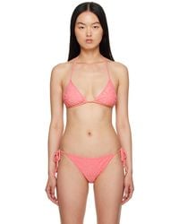 Versace - Pink Dua Lipa Edition Allover Bikini Top - Lyst