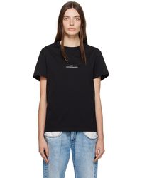 Maison Margiela - T-shirt noir à logo brodé - Lyst