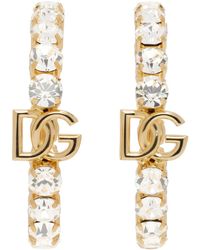 Dolce & Gabbana - Boucles d'oreilles dorées à logo - Lyst