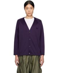 Needles - Purple V-neck Cardigan - Lyst
