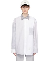 Thom Browne - Gray & White Funmix Shirt - Lyst