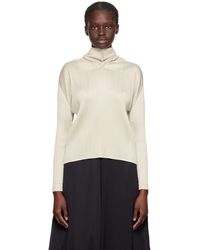 Pleats Please Issey Miyake - Beige Monthly Colors September Hooded Blouse - Lyst