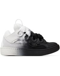 Lanvin - Baskets Curb Noir Et Blanc À Effet Aérosol - Lyst
