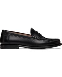 BOSS - Leather Penny Trim Loafers - Lyst