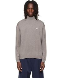 Maison Kitsuné - Taupe Profile Fox Comfort Mock Neck Sweater - Lyst