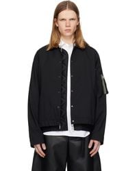 Sacai - Suiting & Nylon Twill Bomber Jacket - Lyst