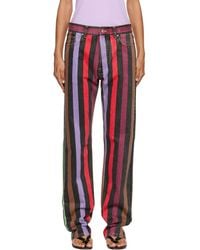 Versace - Striped Straight Jeans - Lyst