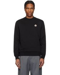 Moncler - ブラック ロゴパッチ コットン スウェットシャツ - Lyst