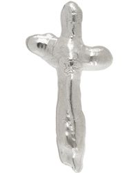 Serapis - Boucle d'oreille unique argenté à croix graphique - Lyst