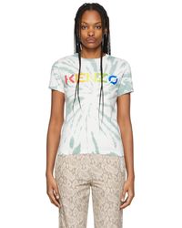 KENZO - T-shirt vert en coton - Lyst