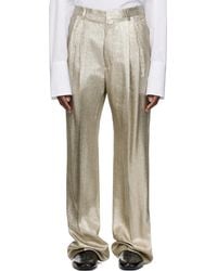 Dries Van Noten - シルバー ビスコース ストレートパンツ - Lyst