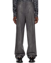 Versace - Pantalon gris à rayures fines - Lyst