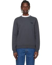 A.P.C. - Pull Molletonné Gris À Logo Rue Madame - Lyst