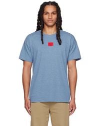 HUGO - ブルー ロゴパッチ Tシャツ - Lyst