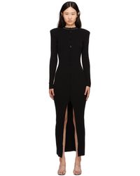 Gcds - Robe longue noire à logo en pierres du rhin - Lyst