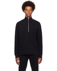 Sunspel - Black Half-zip Sweatshirt - Lyst