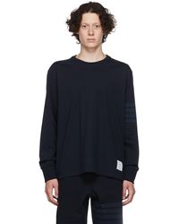 Thom Browne - Navy 4-bar Long Sleeve T-shirt - Lyst