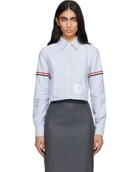 Thom Browne - Oxford Armband Cropped Round Collar Shirt - Lyst