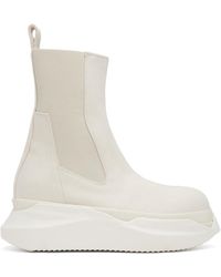Rick Owens DRKSHDW Off- Beatle Abstract Chelsea Boots - Natural