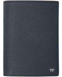Tom Ford - Navy Small Grain Leather Passport Holder - Lyst